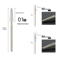 2.35MM Tapered Nail Drill Bits Diamond Cutters for Manicure Nail Sander Tips for Electric Nail Drill Machine Nails Accessories