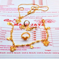 perhiasan set anak motif miky mouse perhiasan emas muda plus surat toko anti luntur anti karat