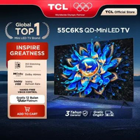 [4K Quantum Dot Mini LED TV] TCL 55 Inch C6KS - 312 Dimming Zone - 144Hz VRR - Dolby Vision & Atmos 