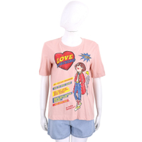 LOVE MOSCHINO 羽絨外套女孩粉色短袖TEE T恤