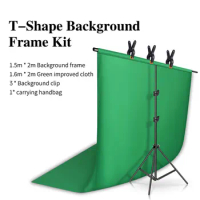 Photography Photo Studio T-Shape Backdrop Background Stand Frame Support System Kit For Video Chroma Key Green Screen With Stand