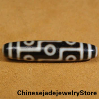 Ancient Tibetan DZI Beads Old Agate 9 Eye Totem Amulet Pendant GZI 57×13mm