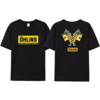 2024 New Men's Unique Ohlins Sports Racing T-Shirt Pure Cotton Casual Shock Ohlins RXF34 M.2 Women's Comfortable and Popular Tee