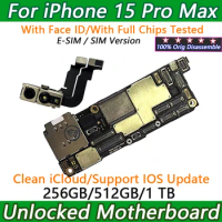 Unlocked 100%Tested For iPhone 15 Pro MAX logic board Support IOS update For iPhone 15 pro max Motherboard With Face ID Tested