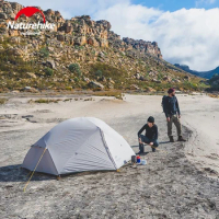 Naturehike Professional Mongar 2 Tent Camping Tent Outdoor Travel Ultralight Grey Camping 20D Nylon Tents With Mat Vestibule