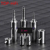 TOP-HiFi 2 sets 4.4mm 2.5mm 3.5mm MMCX Plug Jack Connector Audio Adapter with Furutech