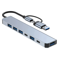 7 Port  Usb-c 2.0 Type-c Usbc 3.0 Type Usb C Hub Charging Docking Station 7 in 1  Splitter Usb Data 