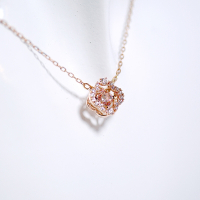 SWAROVSKI Una Sparkling Dance 粉色幸運草 耳環 項鍊 套裝 鍍玫瑰金色 5516488