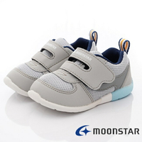 日本月星Moonstar機能童鞋-頂級學步系列寬楦穩定彎曲鞋款2487灰(寶寶段)