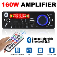 2*80W Amplifier Bluetooth 5.0 MP3 WAV APE Decoder Board 12V DIY MP3 Player Car FM Radio TF USB Microphone Record Handsfree Call