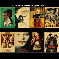 (จัดส่งภายใน 24 ชั่วโมง) Pulp Fiction Fight Club Kill Bill Leon Inglourious Basterds โปสเตอร์ภาพยนตร