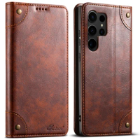 SUTENI Leather Phone Case For Samsung Galaxy S22 S23 S24 Note20 A14 A54 A34 A24 A13 A53 FE Plus Ultra Wallet Card Holder Cover