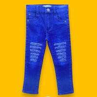 Budak jeans Seluar panjang knak knak Lelajki dan perempuan kani stretchable denim Febric size 2y-12y