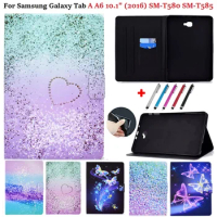 Coque For Samsung Tab A 6 10.1 Case 2016 SM-T580 PU Leather Stand Cover For Samsung Galaxy Tab A A6 10 1 Tablet Cover T585 T580