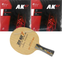 Pro Table Tennis PingPong Combo Racket DHS POWER.G7 Blade with 2x Palio AK 47 RED Matt Rubbers Shakehand long handle FL