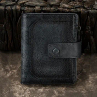 quality brand Wallet men leather men wallets purse short male clutch leather Vintage wallet mens money bag Card