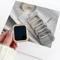metal Bumper Diamond Case for Apple Watch Protective Cover 40MM 44MM Frame for iWatch 4 5 6 SE 7 8 9 41MM 45MM Watch Cover