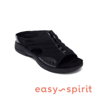 (季末換季出清)Easy Spirit-seTRACIEE2-A 側挖空透氣休閒拖鞋-黑色