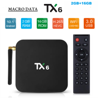TX6 TVBOX 2GB 16 GB Android 9 6K H6 Support WiFi 4K HDR+ Android BOX H.265 Media Player Netflix