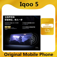 DHL Fast Delivery Vivo Iqoo 5 5G Android Phone Snapdragon 865 4500mAh 55W Super Charger 6.56" 120HZ Fingerprint 50.0MP NFC
