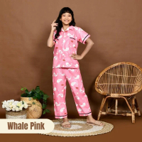 Cleopatra Pakaian One Set Setelan Stelan Baju Bju Tidur Piyama Piama Lengan Pendek Celana Panjang An