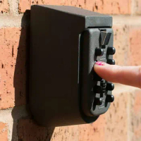 Hot Resettable Code Key Holder Wall Mounted Outdoor Key Storage Lock Box 10 Digit Push-Button Combination Password Key Safe Box