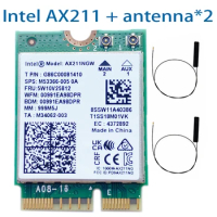 WiFi 6 AX211NGW Wireless AX201 Wi-Fi Network Card Adapter 2.4G/5Ghz For Bluetooth5.2 Intel AX211 M.2 KeyE CNVio Windows10 64-Bit