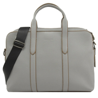 COACH METROPOLITAN 經典荔枝皮革都會風兩用商務公事包(淺灰-全新福利品)