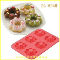 asdfkitty*貝印矽膠模型-波堤甜甜圈6連DL-6246/花圈模-巧克力模/蛋糕模/手工皂模/果凍模-正版