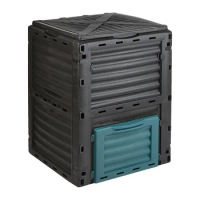 300L Outdoor Large Capacity Fertilizer Composter Outdoor Compost Box Easy Assembling Plastic Garden Compost Bin
