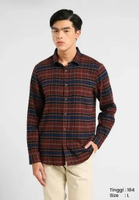 MANZONE - Kemeja Kotak-Kotak Lengan Panjang Pria Kaysen 02 Modern Fit - Brown Brown M