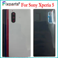 NewTested 6.1 Inch For Sony Xperia 5 Back Battery Cover Door Rear Glass Housing Case For Sony Xperia 5 Battery Cover J8210 J8270