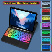 Keyboard Case for iPad 10.2 Gen Pro 11 2022 2021 Air 5 Air 4 3 Air 2 1 10th 10.9 9.7 Touchpad Backlit Keyboard Leather Shell