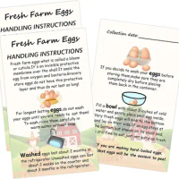 2*3.5 inch Fresh Farm Eggs Handling Instructions Card Eggs Business Card Colored Egg Design Egg Handling Instructions 50pcs