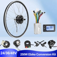 Ebike Motor Kit 24V 36V 250W Front Rear Motor Wheel for Electric Bicycle Ebike Conversion Kit 20in 26in