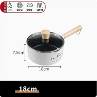 不粘平底鍋【18cm小白奶鍋+玻璃蓋】 