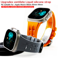 New Breathable Sport Strap for Apple Watch Ultra 2 Band 49mm 9 8 7 45mm Silicone Bracelet Wristband IWatch 6 5 4 SE 44mm