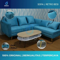 Sofa Minimalis - Sofa Retro - Sofa L minimalis Tanpa Meja,Retro Kayu