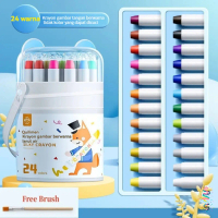 Washable Silky Crayon Set – 24 Colorful Crayons in a Convenient Bucket | Wipe and Clean Crayons, Ant