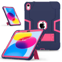 Case for Apple iPad 10th Gen 10.9 2022 Shockproof Case Cover Kickstand Kid Safe Silicone Hard Case for iPad 10 A2757 A2777