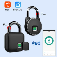 Tuya Smart Home Fingerprint Lock Bluetooth Fingerprint Padlock Door Lock IP65 Waterproof Keyless USB Rechargeable House Locks