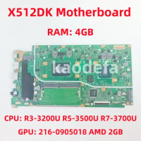 X512DK Mainboard For ASUS X512DK Laptop Motherboard CPU:R3-3200U R5-3500U R7-3700U GPU:216-0905018 AMD 2GB RAM: 4GB 100% Test OK