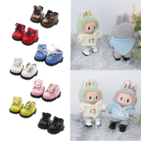 Labubu Shoes (3.8*2.3cm) for 17cm Labubu Macaron and 10cm EXO /Cotton Doll Finger Shoes Doll Leather Shoes