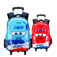 Rolling Backpack Satchel for Students Kids Wheeled Backpack For boys Children Car Style School Trolley Bag with wheels School