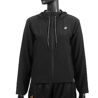 Asics [2012C730-001] 女 平織 外套 夾克 運動 慢跑 訓練 夜光系列 拉練口袋 亞瑟士 黑