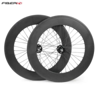 Single Speed Carbon Wheelset for Bicycle, Track Front and Rear, 700C, 88mm Clincher, Tubular, Track, Fixed Gear, Street Bike, 88