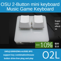 O2L OSU Mini Keyboard 1000hz 2 Programmable Mechanical Key Touch Wheel Axle Tester Gaming Keypad Cheery Mx Red Switch Music Game
