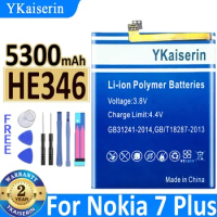 YKaiserin HE346 5300mAh Battery HE 346 For Nokia 7 Plus 7lus 7P N7P Bateria + Track NO