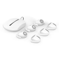 3 Pairs Soft Silicone Ear Hooks Anti-Slip Earbuds Covers Tips + Silicone Pouch Accessories for Apple AirPods 3(White)