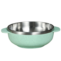可愛304不銹鋼兒童碗嬰兒米飯碗雙耳碗幼兒園學生防燙小湯碗